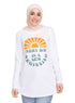 White Printed Long - Sleeve Design 30 - Khotwh
